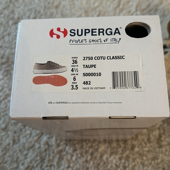 NWT SUPERGA cotu 2750 classic sz6 taupe - Picture 7 of 7